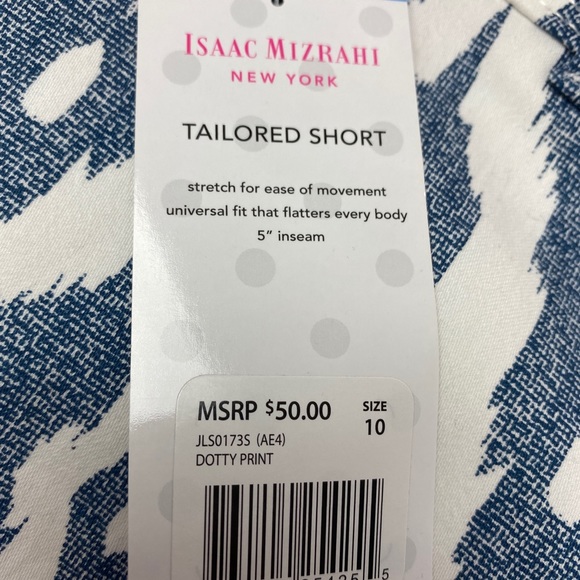 Isaac Mizrahi New York Dotty Print Short NWT 10 - Picture 2 of 7